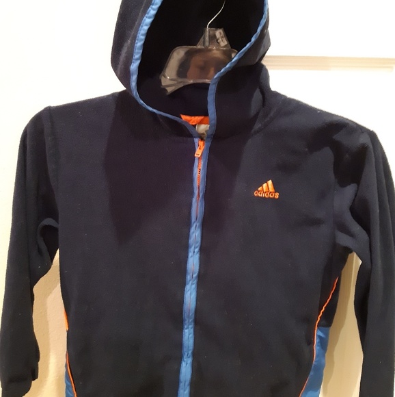 Adidas hooded fleece jacket- boys youth sz M
